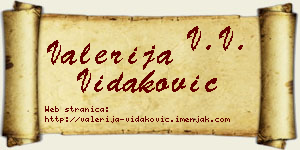 Valerija Vidaković vizit kartica